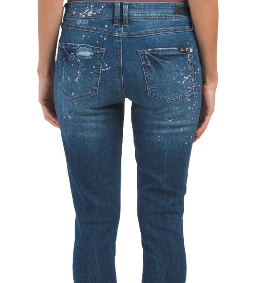 SEVEN7 PAINT SPLATTER SKINNY JEANS - Picture 5 of 12